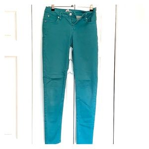 Express velveteen torquiose skinny jeans 👖